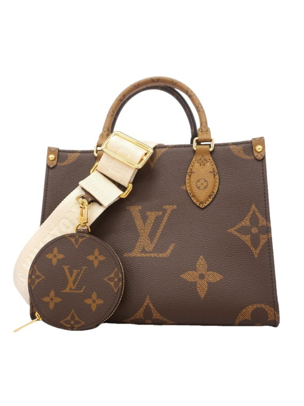 Louis Vuitton Handbag Monogram Giant Reverse On The Go PM Brown 2-Way Bag